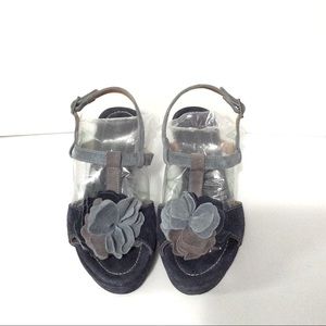 🇮🇹 San Marina Italy suede leather wedge sandals